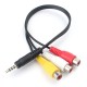 3.5mm Mini AV Male To 3 RCA Female Audio Video Cable Stereo Jack Adapter Cord