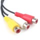 3.5mm Mini AV Male To 3 RCA Female Audio Video Cable Stereo Jack Adapter Cord