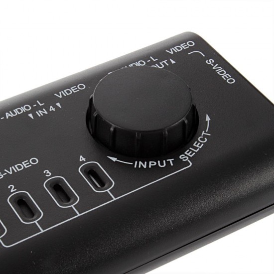 4 in 1 Out AV RCA Switch Box AV Audio Video Signal Switcher 4 Way Splitter 4 in 1 Out AV RCA Switch Box AV Audio Video Signal Switcher 4 Way Splitter