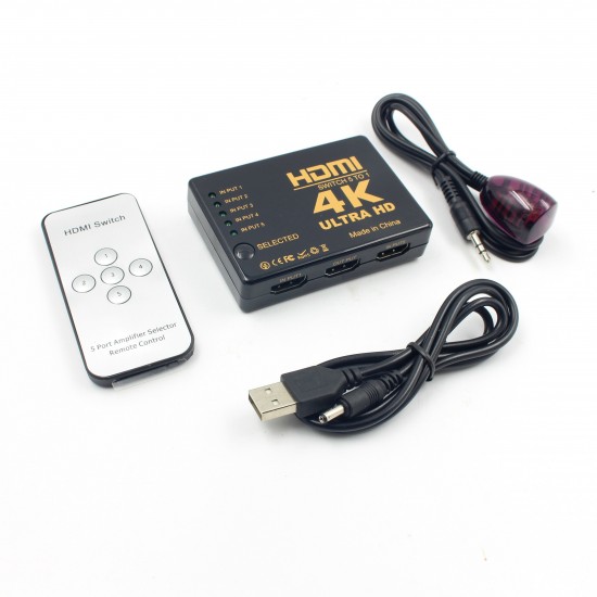 4K UHD HDMI 5 Port Switch Switcher Selector Splitter Hub with Remote Support HDTV HDMI 1.4 4K UHD HDMI 5 Port Switch Switcher Selector Splitter Hub with Remote Support HDTV HDMI 1.4