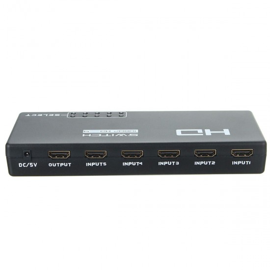 5 Ports 1080P HD 3D Switcher Selector Hub with Remote Controller for TV DVD STB 5 Ports 1080P HD 3D Switcher Selector Hub with Remote Controller for TV DVD STB