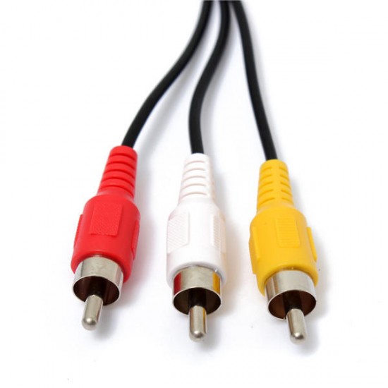 5ft/1.5m 2.5mm Jack Male Plug To 3 RCA Male Audio Video AV Out Cable