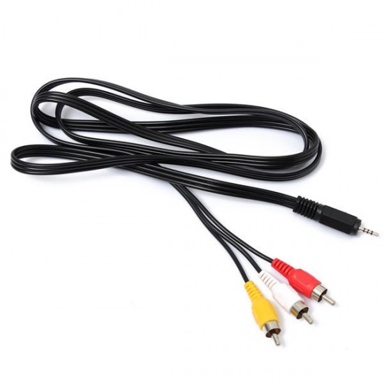 5ft/1.5m 2.5mm Jack Male Plug To 3 RCA Male Audio Video AV Out Cable 5ft/1.5m 2.5mm Jack Male Plug To 3 RCA Male Audio Video AV Out Cable