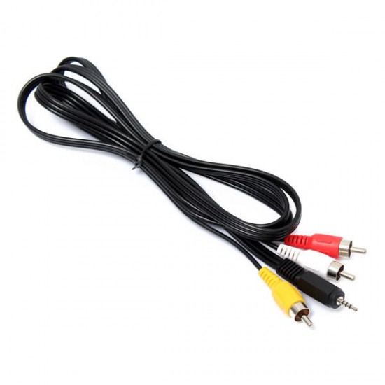 5ft/1.5m 2.5mm Jack Male Plug To 3 RCA Male Audio Video AV Out Cable