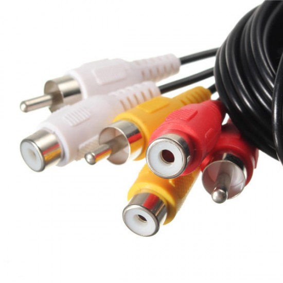 5m 3 RCA Male to Female Plug Splitter Audio Video AV Adapter Extension Cable DVD