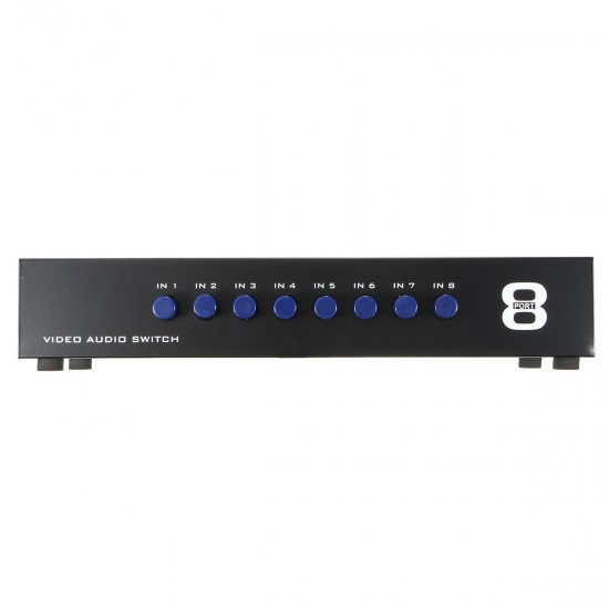 8 In 1 Out Splitter Composite 3RCA AV Video Audio Switch Switcher Box Selector