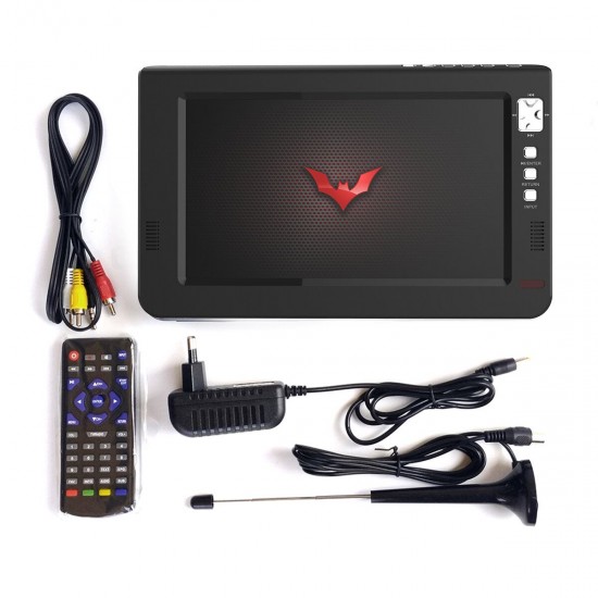 1001D 9 Inch DVB-T2 1080P HD Analog DTV ATV Portable TV Television Support TF Card USB PVR