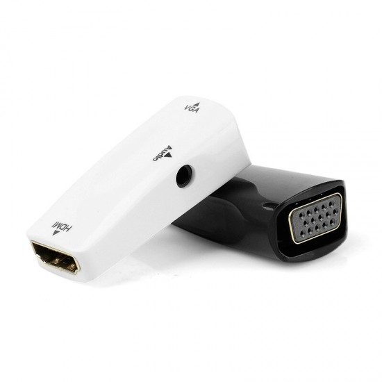 FHD 1080P HDMI Female to VGA Female Mini Adapter with Audio Cable HDMI to VGA Converter for PC Laptop Computer Display Projector FHD 1080P HDMI Female to VGA Female Mini Adapter with Audio Cable HDMI to VGA Converter for PC Laptop Computer Display Projector