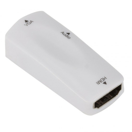 FHD 1080P HDMI Female to VGA Female Mini Adapter with Audio Cable HDMI to VGA Converter for PC Laptop Computer Display Projector FHD 1080P HDMI Female to VGA Female Mini Adapter with Audio Cable HDMI to VGA Converter for PC Laptop Computer Display Projector