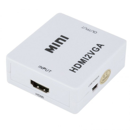 HD 1080P HDMI to VGA MINI Converter HDMI2VGA Video Adapter Box for Xbox360 PC DVD PS3 Television