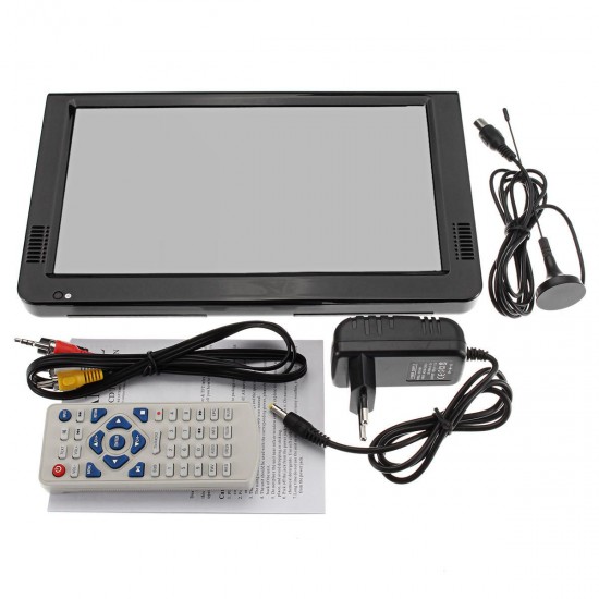 10.2 Inch 12V Portable DVB-T/DVB-T2 TFT LED HD TV Television