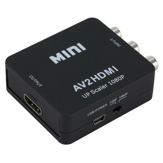 Mini Composite AV CVBS Video Adapter 720p 1080p RCA to HDMI Converter Mini Composite AV CVBS Video Adapter 720p 1080p RCA to HDMI Converter