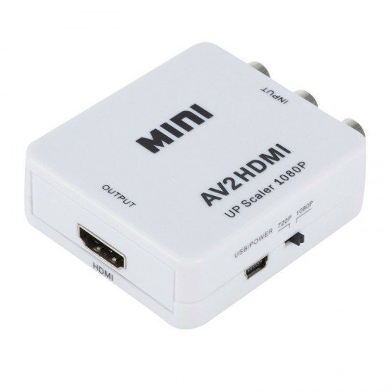 Mini Composite AV CVBS Video Adapter 720p 1080p RCA to HDMI Converter