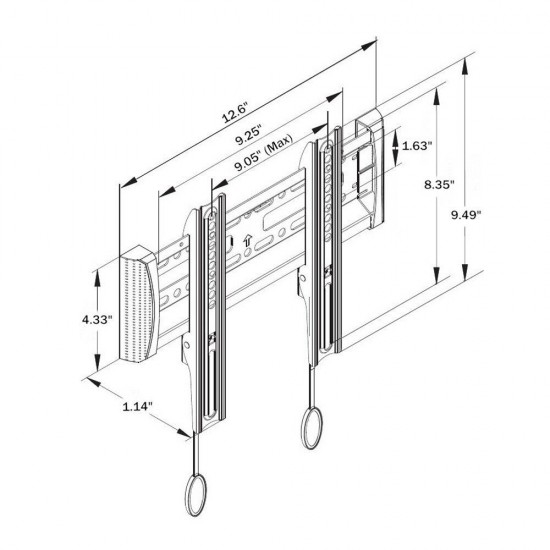 NB C1-F Universal 17-37in SPCC Wall Mount Flat Panel LCD LED TV Holder Ultrathin Quick Installation TV Stand Load 40lbs