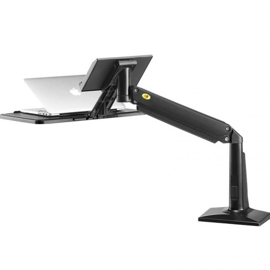 NB FB17 Desktop Full Motion Gas Spring Arm Sit-stand Workstation Adjustable Tray Holder for 11-17 inch Notebook Laptop