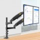 NB H160 17-27 Inch 2-9kg x2 Loading Weight Adjustable Dual Monitor Holder Arm Gas Spring Desktop Full Motion Monitor Mount Bracket