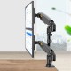 NB H160 17-27 Inch 2-9kg x2 Loading Weight Adjustable Dual Monitor Holder Arm Gas Spring Desktop Full Motion Monitor Mount Bracket