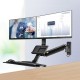 NB MC27-2A Dual Ergonomic Sit-Stand Workstation Wall Mount 22-27in Monitor Holder Arm with Foldable Keyboard Plate