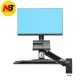 NB MC32 Aluminum Ergonomic Wall Mount Sit-Stand Workstation 22-32in Monitor Holder Gas Strut Arm with keyboard Tray Rotate LCD Bracket