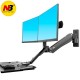 NB MC40-2A Ergonomic Sit-Stand Workstation Wall Mount 22-27in Dual Monitor Holder Arm with Foldable Keyboard Plate 2xUSB3.0 Interface