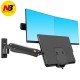 NB MC40-2A Ergonomic Sit-Stand Workstation Wall Mount 22-27in Dual Monitor Holder Arm with Foldable Keyboard Plate 2xUSB3.0 Interface