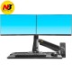NB MC40-2A Ergonomic Sit-Stand Workstation Wall Mount 22-27in Dual Monitor Holder Arm with Foldable Keyboard Plate 2xUSB3.0 Interface