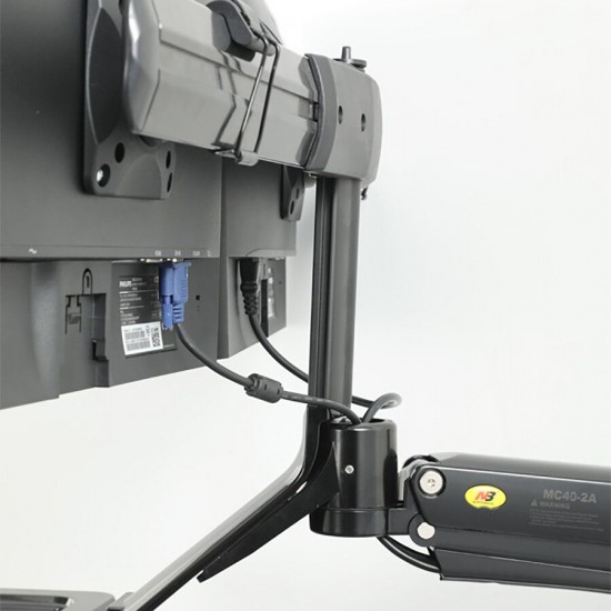 NB MC40-2A Ergonomic Sit-Stand Workstation Wall Mount 22-27in Dual Monitor Holder Arm with Foldable Keyboard Plate 2xUSB3.0 Interface NB MC40-2A Ergonomic Sit-Stand Workstation Wall Mount 22-27in Dual Monitor Holder Arm with Foldable Keyboard Plate 2xUSB3.0 Interface