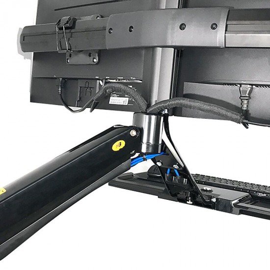 NB MC40-2A Ergonomic Sit-Stand Workstation Wall Mount 22-27in Dual Monitor Holder Arm with Foldable Keyboard Plate 2xUSB3.0 Interface NB MC40-2A Ergonomic Sit-Stand Workstation Wall Mount 22-27in Dual Monitor Holder Arm with Foldable Keyboard Plate 2xUSB3.0 Interface