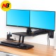 NB MC55-2A Dual Wall Mount 22-27in Ergonomic Sit-Stand Workstation Monitor Holder with Foldable Keyboard Tray Gas Strut Arm