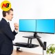 NB MC55-2A Dual Wall Mount 22-27in Ergonomic Sit-Stand Workstation Monitor Holder with Foldable Keyboard Tray Gas Strut Arm