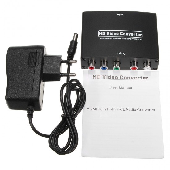 SD-020 1080P HD to RGB Component 5RCA YPbPr Video R/L Audio Converter Adapter TV PC