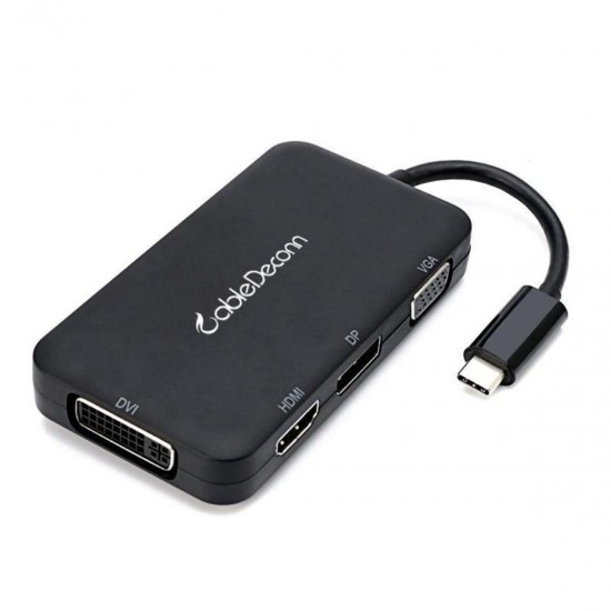 USB 3.1 Type-C To HD DP DVI VGA 4K Cable Adapter 4 in 1 Converter USB 3.1 Type-C To HD DP DVI VGA 4K Cable Adapter 4 in 1 Converter
