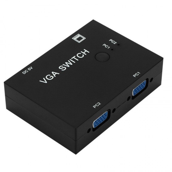 VGA 2 Port Switcher 2 in 1 Out Multi-computer Host Switch VGA Screen Share Display for Game Console Monitor Projector Computer Notebook Settop Box