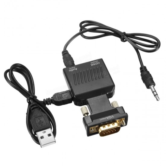 VGA Male to HDMI Female Audio Video Adapter Converter