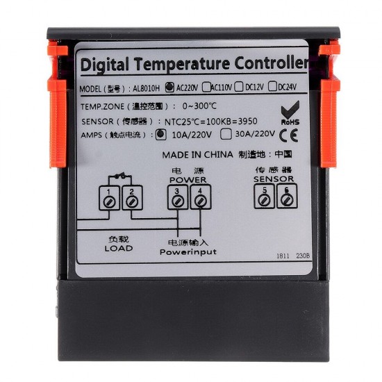 -30°300°Microcomputer High-Temperature Electronic Digital Display Intelligent High Precision Thermostat For Oven Baking Box Heating -30°300°Microcomputer High-Temperature Electronic Digital Display Intelligent High Precision Thermostat For Oven Baking Box Heating