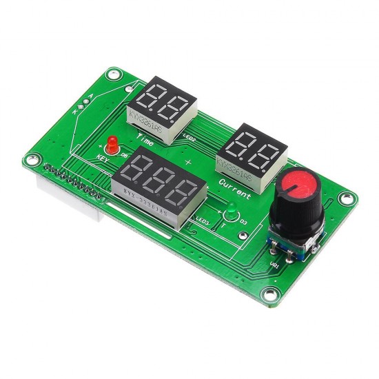 100A Spot Welding Machine Time Current Controller Control Panel Board Adjust Time and Current Module with Digital Display