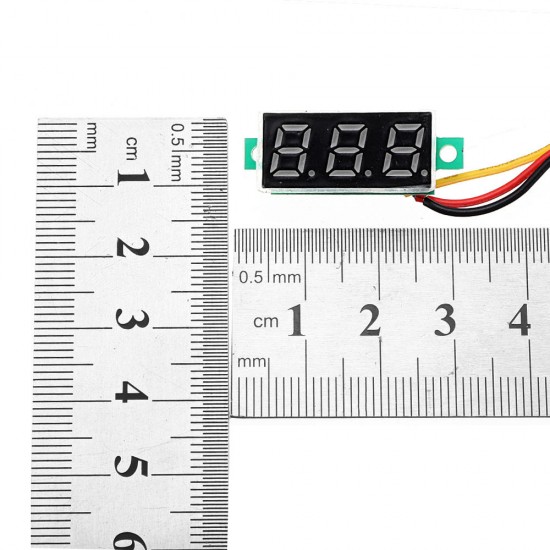 10pcs 0.28 Inch Three-wire 0-100V Digital Red Display DC Voltmeter Adjustable Voltage Meter