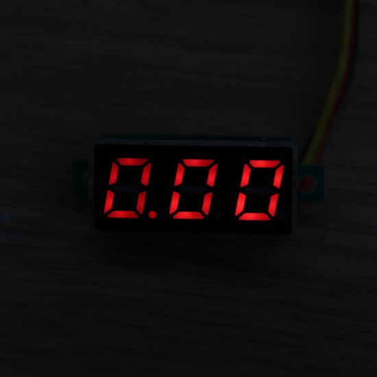 10pcs 0.28 Inch Three-wire 0-100V Digital Red Display DC Voltmeter Adjustable Voltage Meter