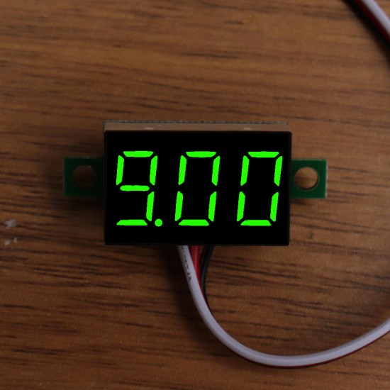 10pcs 0.36 Inch DC0V-32V Green LED Digital Display Voltage Meter Voltmeter Reverse Connection Protection