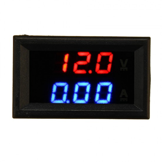 10pcs nMini Digital Voltmeter Ammeter DC 100V 10A Voltmeter Current Meter Tester Blue+Red Dual LED Display