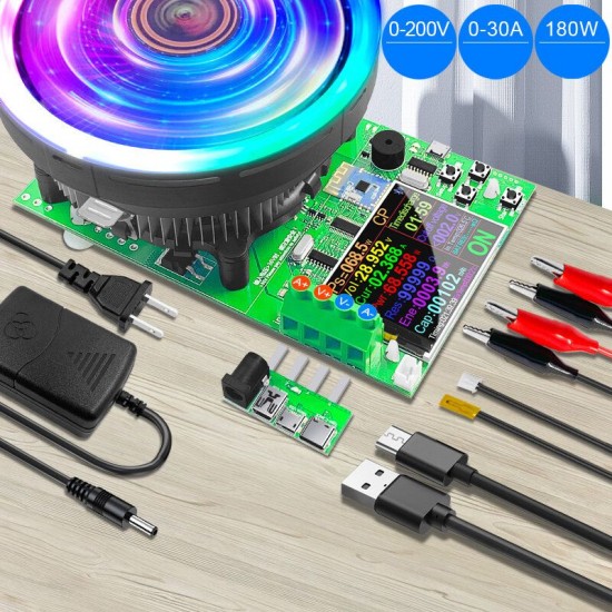 180W DL24P 2.4 Inch DC USB Tester Electronic Load APP 18650 Battery Capacity Monitor Discharge Charge Power Meter Supply Checker with Color Display 4-wires System 180W DL24P 2.4 Inch DC USB Tester Electronic Load APP 18650 Battery Capacity Monitor Discharge Charge Power Meter Supply Checker with Color Display 4-wires System