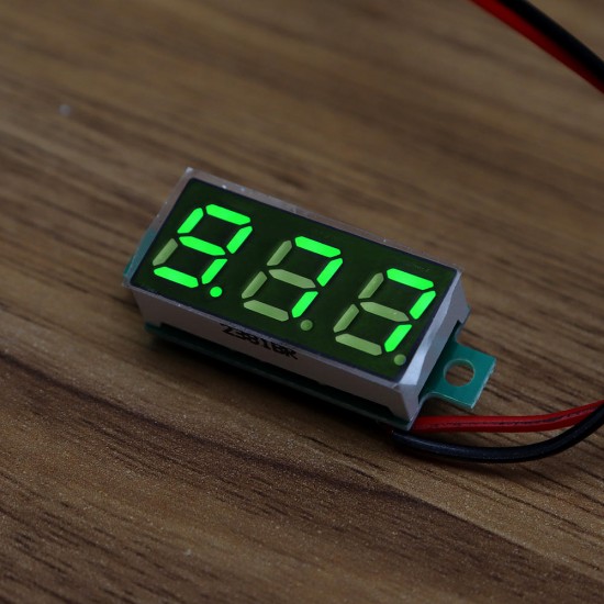 20pcs 0.28 Inch Two-wire 2.5-30V Digital Green Display DC Voltmeter Adjustable Voltage Meter