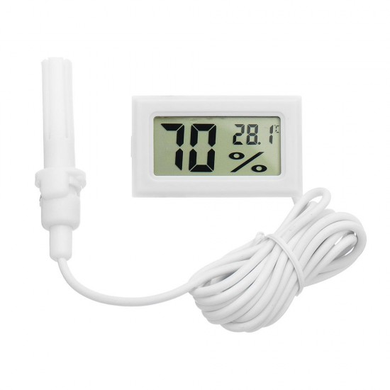 2Pcs Digital Mini LCD Digital Thermometer Hygrometer Fridge Freezer Temperature Humidity Meter White