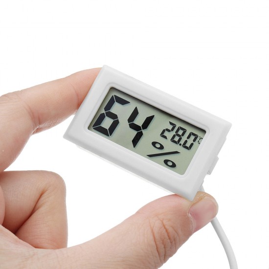 2Pcs Digital Mini LCD Digital Thermometer Hygrometer Fridge Freezer Temperature Humidity Meter White