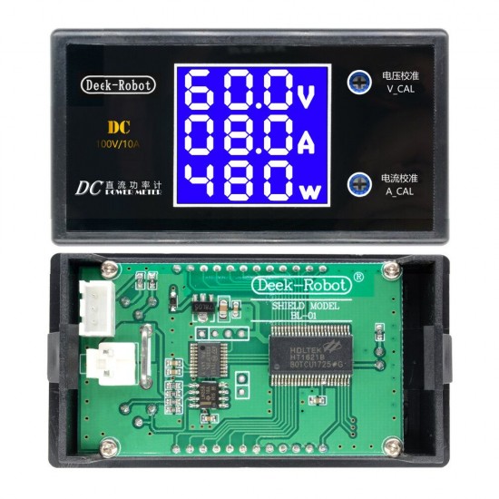 2pcs Digital DC 0-100V 0-10A 250W Tester DC7-12V LCD Digital Display Voltage Current Power Meter Voltmeter Ammeter Amp Detector for Arduino - products that work with official for Arduino boards