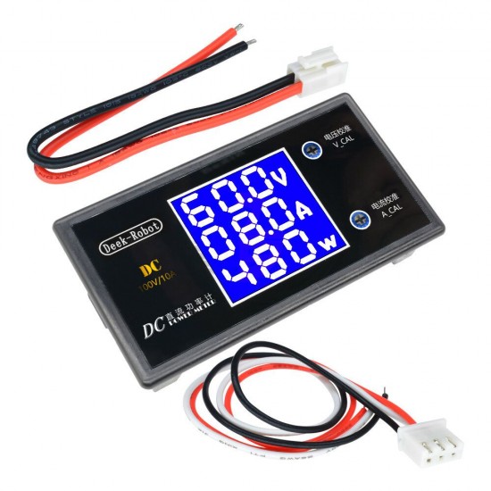 2pcs Digital DC 0-100V 0-10A 250W Tester DC7-12V LCD Digital Display Voltage Current Power Meter Voltmeter Ammeter Amp Detector for Arduino - products that work with official for Arduino boards