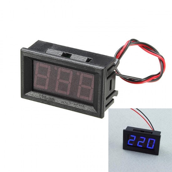 3Pcs 0.56 Inch Blue AC70-500V Mini Digital Volt Meterr Voltage Panel Meter