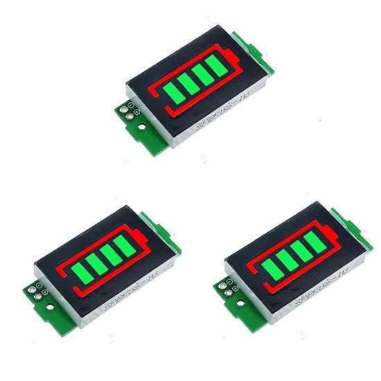 3Pcs 1S-8S Single 3.7V Lithium Battery Capacity Indicator Module 4.2V Green Display Electric Vehicle Battery Power Tester Li-ion 3Pcs 1S-8S Single 3.7V Lithium Battery Capacity Indicator Module 4.2V Green Display Electric Vehicle Battery Power Tester Li-ion