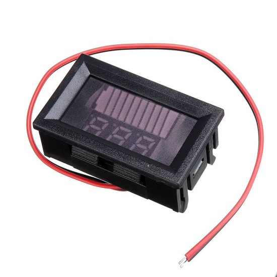 3Pcs DC 12V 36V 60V Car Lead Acid Battery Capacity Indicator 10 Segment Digital Lithium Battery Charge Level Indicator