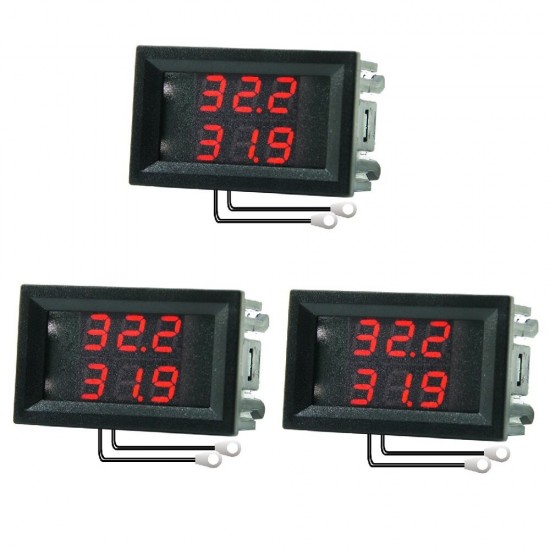 3Pcs DC 4-28V 5V 12V 0.28 inch 0.28 inch LED Display Dual Red Digital Temperature Sensor Thermometer with NTC Probe Cable 3Pcs DC 4-28V 5V 12V 0.28 inch 0.28 inch LED Display Dual Red Digital Temperature Sensor Thermometer with NTC Probe Cable